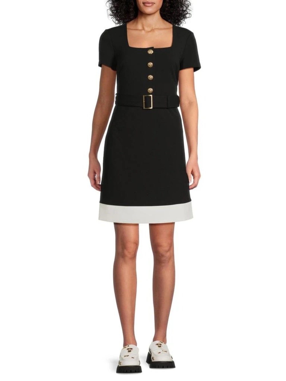 NWT Karl Lagerfeld Contrast Hem Scuba Crepe Minidress